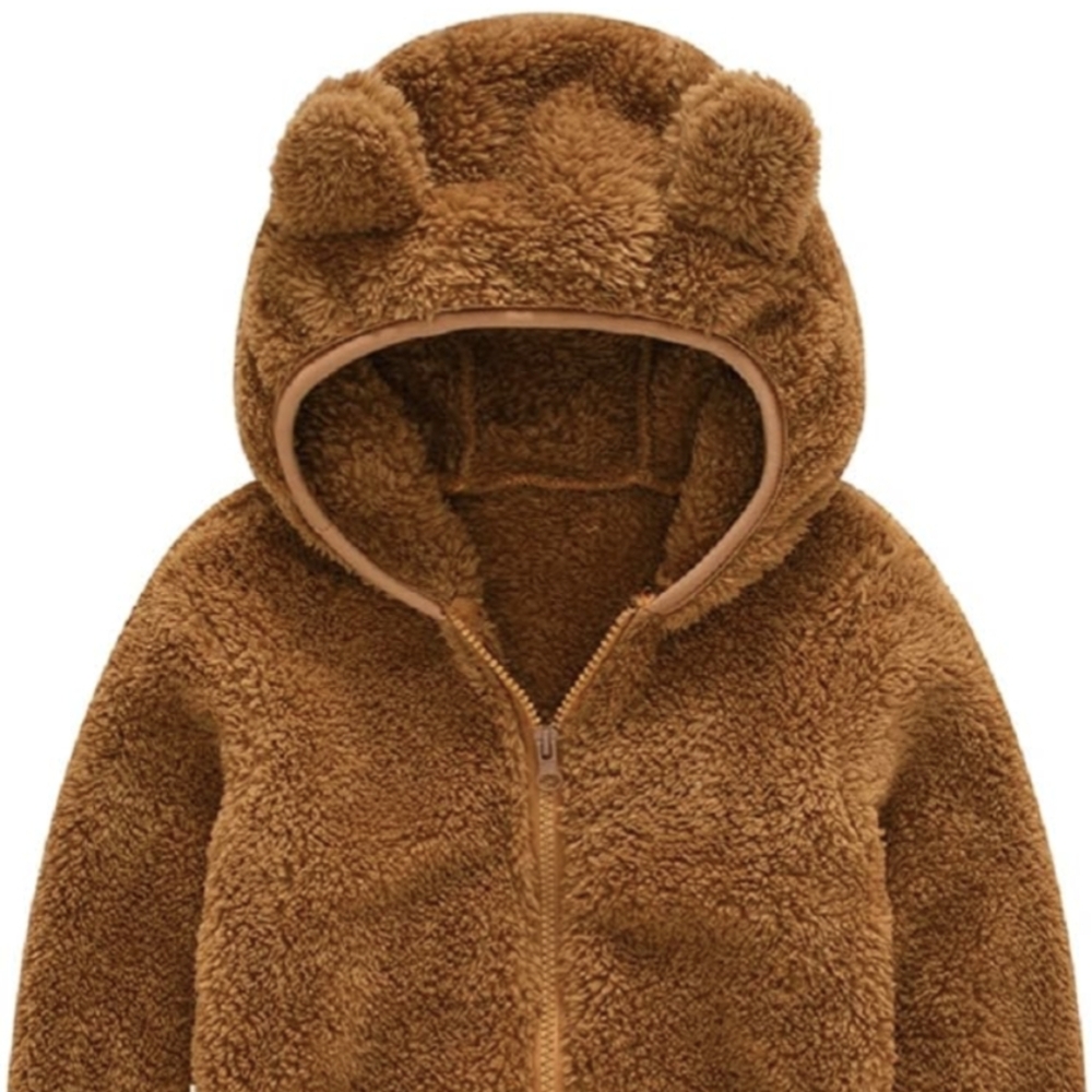 Toddler Boys Girls Fleece Teddy Bear Hoodie